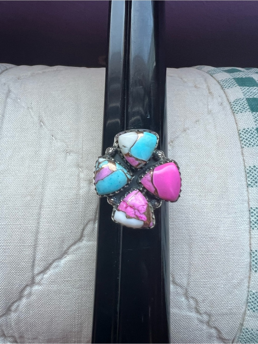 Sterling southwestern cotton candy ring